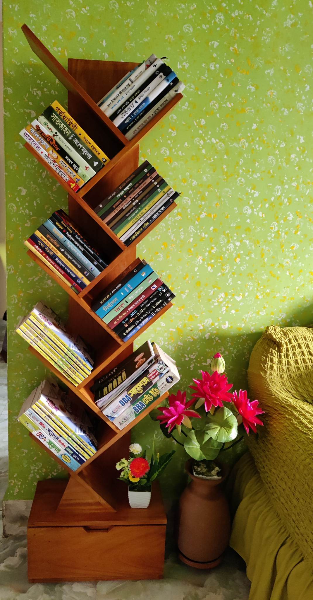 Exclusive Wooden Tree Shape 9 Tier Bookshelf For Office & Home