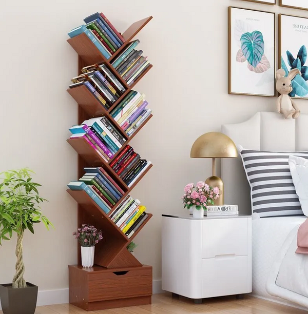 Exclusive Wooden Tree Shape 9 Tier Bookshelf For Office & Home