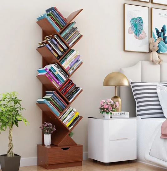 Exclusive Wooden Tree Shape 9 Tier Bookshelf For Office & Home